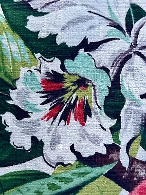 Design Arcadia Original Salesman Sample Dancing Orchids Barkcloth Vintage Fabric • $150