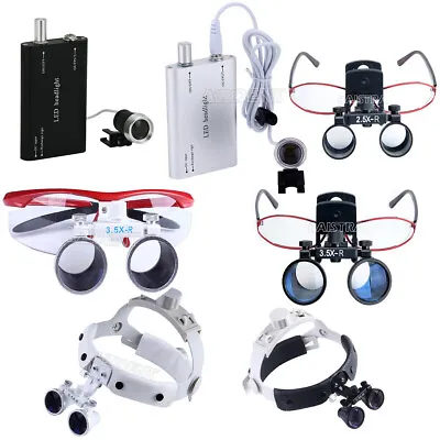 Dental Medical Surgery Magnifier Binocular Loupes Glass With LED Head Light • $33.57