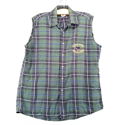 Vintage Classics Vest Mens Size 0/S Sleeveless Green Blue Plaid Grand Tetons • $15