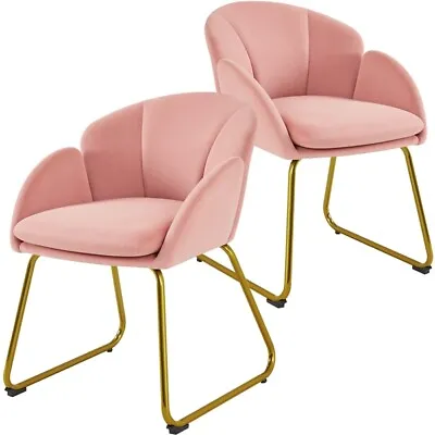 Flower Shape Armchair Vanity Chair With Golden Metal Legs For Living Room • $64.99