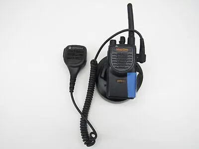 Motorola Mag One BPR40 Two-Way Radio UHF 8CH W/Base Charger & Mic No AC Adapter • $119.99