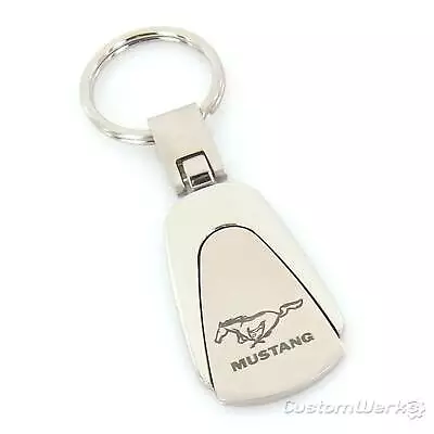 Ford Mustang Tear Drop Keychain (Chrome) • $11.95