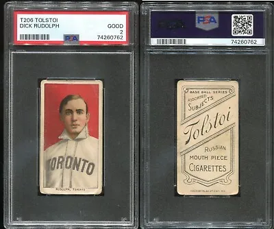 T206 Dick Rudolph ~~ PSA 2 ~~ Tolstoi Back *tough Combo!* Print Group 2 • $399.99