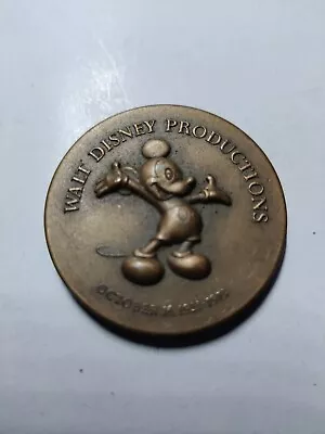 1973 Walt Disney Productions 50th Anniversary Bronze Coin Mickey Mouse Medallion • $28.70