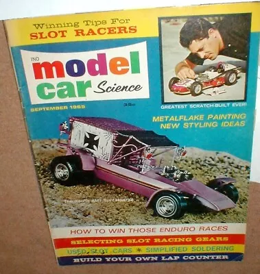Model Car Science Sept 1965 Magazine Table Top Slot Car Racing Section Original • $19.99