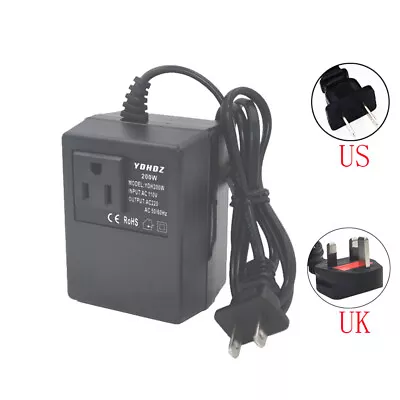 200W Power Adapter Step Down Voltage Converter UK/US Plug 220V/240V To 110V • $35.14