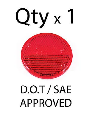 2  Inch Round Red Reflector Adhesive Bike Trailer Truck Boat Mailbox - Qty 1 • $4.95