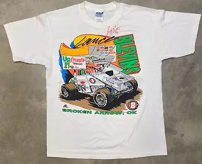 Vintage 1998 Lance Blevins Autographed World Of Outlaws Sprint Car Tee - Large • $39.99