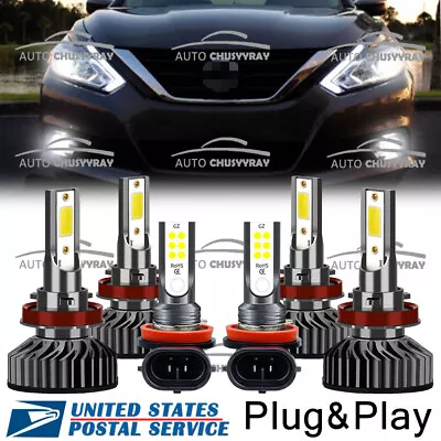 For Nissan Altima 2015 2016 LED Headlight Hi/Lo Fog Light H9+H11+H11 Combo Kit • $236.02