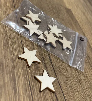£0.99 • Buy 10 Small Wooden Stars 20mm, Laser Cut Wooden Shapes, DIY, Craft
