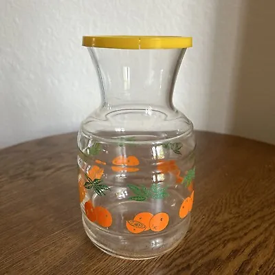 Vtg 1950s Federal Glass Handi-Serv Retro Orange Juice Carafe Pitcher Small Glass • $9.99