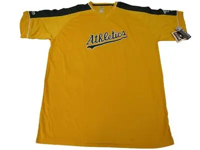 Oakland Athletics A's Mens 2XL-3XL-4XL-5XL-Tall Majestic Throwback V-Neck Shirt • $15.95