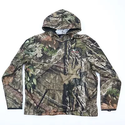 Mossy Oak Camo Hoodie Sweatshirt Zipper Pockets Built In Mask Hunt L Large • $17.99