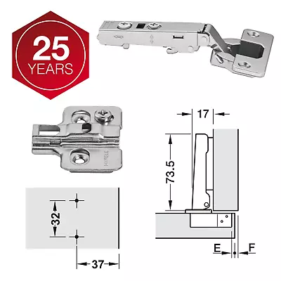 Slow Close Hinges 10x Hafele Concealed Full Overlay With Screw On Base Plate • £19