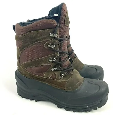 Boots Cold Front Techwear Men's Leather Insulated Removable Liner Brown SZ 10 • $35.88