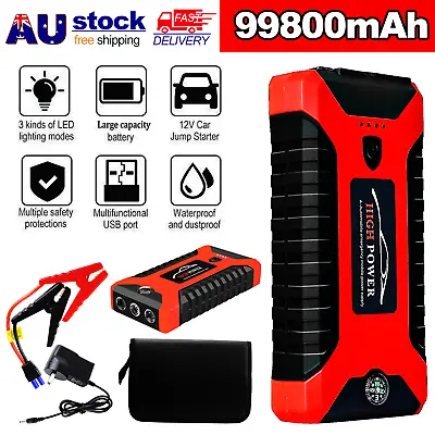 Portable Car Jump Starter 99800mAh Booster Jumper Box Power Bank Battery Charger • $42.79