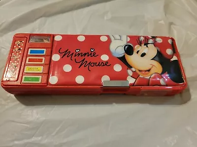 Cute! Disney's Minnie Mouse Kids Double Sided Pencil Case-With 4 Buttons • $19.99