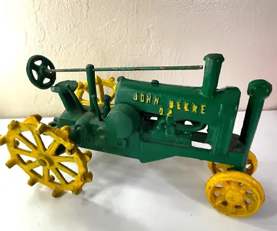 Vintage 12  John Deere Cast Iron Metal Op Tractor With Metal Wheels • $15.99