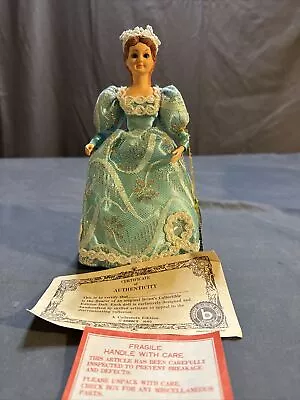 Brinns 1988 Light Blue Dress Porcelain Doll Bach’s Minuet Music Wind Up • $29.99