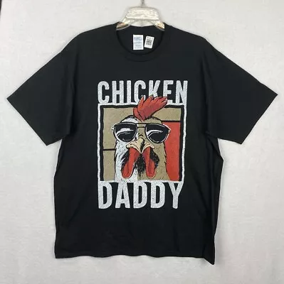 Chicken Daddy Mens XL Black T-Shirt FUNNY Fathers Day Cool Sun Glasses • $11.99