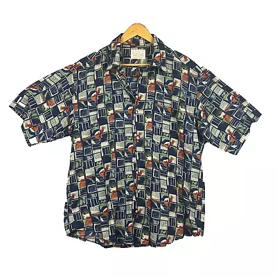 Vintage Sonic Clothing Shirt Mens Size XL Australian Made Funky Print 1980s • $29.95