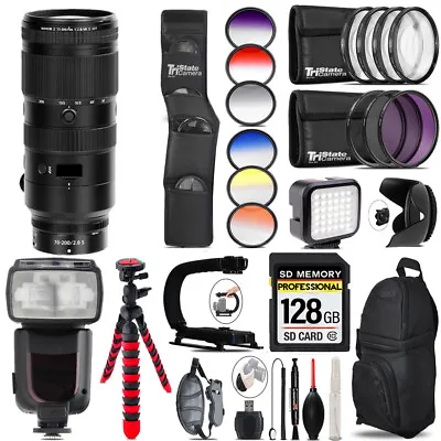 Nikon Z 70-200mm F/2.8 VR S Lens + Pro Flash LED Light -128GB Accessory Bundle • $2226.99