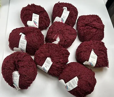 Maroon Lulu Jaeger  Wool Acrylic Yarn Lot #14 • $25