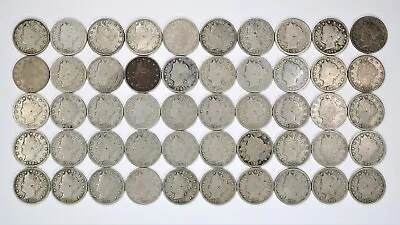 $14.95 • Buy 1883 - 1912-D LIBERTY V NICKEL / 50 Coin Lot 1 Roll Plus/ Includes 1883 No Cents