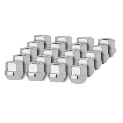 Silver Lug Nuts 1/2-20 Open End Bulge Acorn Cone Seat 3/4 Hex - 20 Pack • $31