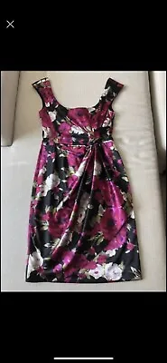 Maggy L Black Floral Cocktail Dress Size 6 Excellent Condition • $9.99