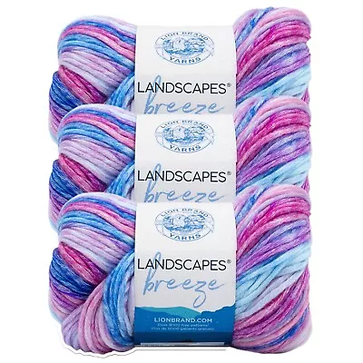 (3 Pack) Lion Brand Yarn 543-617H Landscapes Breeze Yarn Coast • $16.35