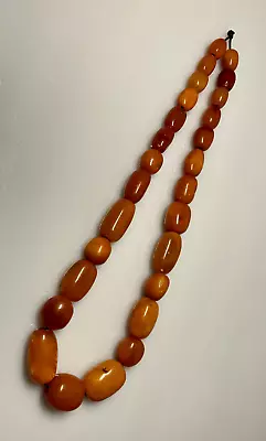 63 Grams Antique Natural Kahraman Amber Beads Necklace. • $800