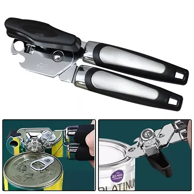 Heavy Duty Stainless Steel Tin Can Opener Cutter Comfy Handle Grip Kitchen Multi • £5.99