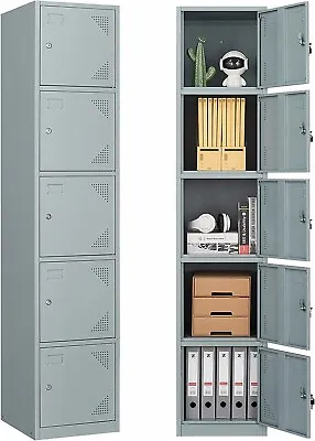 Metal Locker Steel Storage Cabinet With 5 Doors For Office School Gym Employees • $89.99