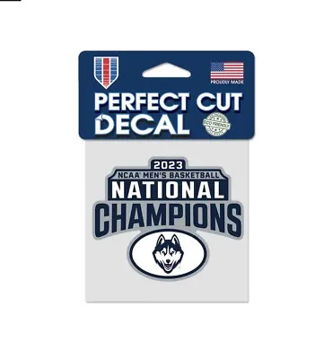 UCONN HUSKIES 2023 NCAA MEN’S BASKETBSll National CHAMPS 4x4 PERFECT CUT DECAL • $7.95