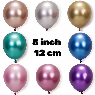 100Pcs 12cm/5inch Thick Chrome Metallic Balloons Birthday Wedding Party Balloon • $11.99