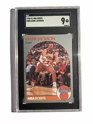 1990-91 NBA Hoops (#205) Mark Jackson (Menendez Brothers In Background) SGC 9 • $20