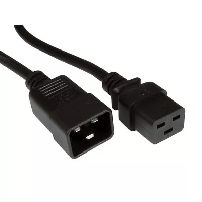 0.6m C19 Cable Power Extension UPS Jumper Lead Male To Female IEC • £9.99