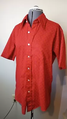 Vintage Kmart Perm Press Button Up Short Sleeve Shirt Size M 15-15 1/2 • $16