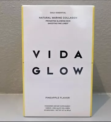 VIDA GLOW Natural Marine Collagen Pineapple Flavor 30 New Factory Sealed Box • $19.95