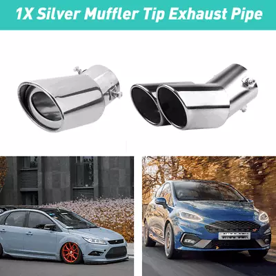 Silver Car Rear Muffler Tip Exhaust Pipe Tail Vent Exhaust Adjustable 1.4 - 2.5  • $20.99