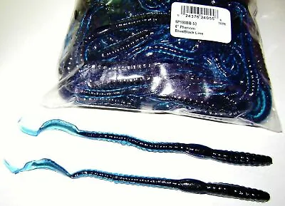 Mister Twister 100 Pack 6 Inch Phenom Worm Lures Blue/black Line • $14.99