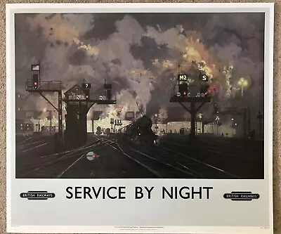 SERVICE BY NIGHT By David Shepherd LARGE 1981 BRITISH RAIL OFFICIAL PRINT 28x18” • £49