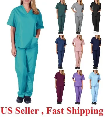 Medical Nursing  Summer Thin  Scrub Set UNIFORMS Men Women Unisex Nurse Doctor • $18.95