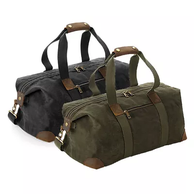 QUADRA Heritage Waxed Canvas Holdall Gym Bag Holiday Weekend Bag QD650 • £47.99