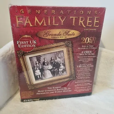 Generations - Family Tree - Grande Suite - UK Version 8.0 - 20 CD Set New • £19.99