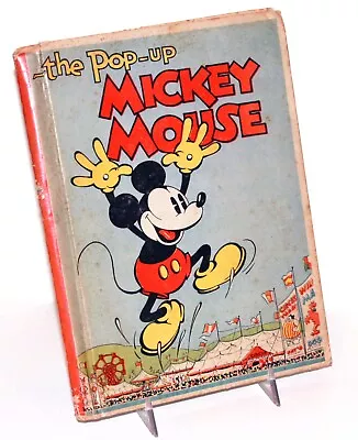 MICKEY MOUSE POP UP BOOK DISNEY STUDIOS Pub By BLUE RIBBON BOOKS 1933 EXLNT • $125