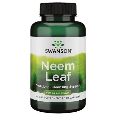 Neem Leaves Leaf 500mg 100 Capsules | Detox Immune Boost | Allergy Skin Healing • £15.99