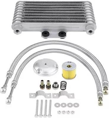 Motorcycle Oil Cooler 125ml Aluminum Cooling Radiator System Kit For Suzuki • $59.49