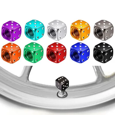 4pcs Metal Dice Wheel Valve Stem Tire Cap Trims For Car/Bike/Truck Dust Cover • $5.76